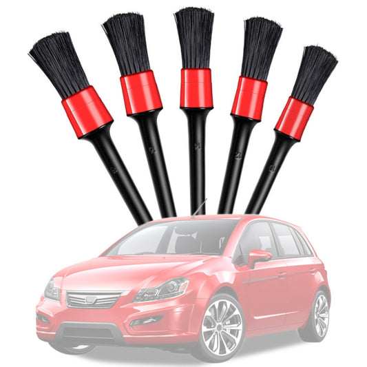 5 in 1 Car Detailing Brush Cleaning Natural Boar Hair Brushes Auto Detail Tools Products Wheels Dashboard,Random Color Delivery - Car washing supplies by PMC Jewellery | Online Shopping South Africa | PMC Jewellery