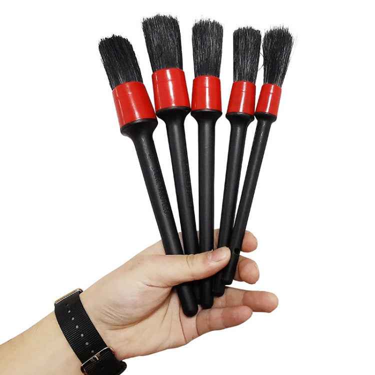 5 in 1 Car Detailing Brush Cleaning Natural Boar Hair Brushes Auto Detail Tools Products Wheels Dashboard,Random Color Delivery - Car washing supplies by PMC Jewellery | Online Shopping South Africa | PMC Jewellery