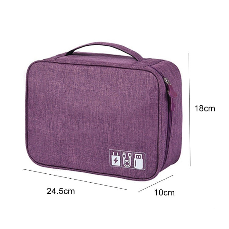 Digital Cable Bag Men Portable Travel Gadgets Pouch Power Cord Charger Headset Organizer(Purple) - Storage Bags by PMC Jewellery | Online Shopping South Africa | PMC Jewellery | Buy Now Pay Later Mobicred