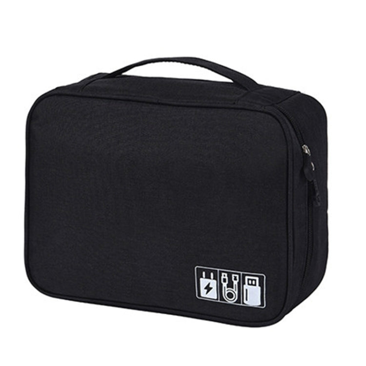 Digital Cable Bag Men Portable Travel Gadgets Pouch Power Cord Charger Headset Organizer(Black) - Storage Bags by PMC TechLife | Online Shopping South Africa | PMC TechLife