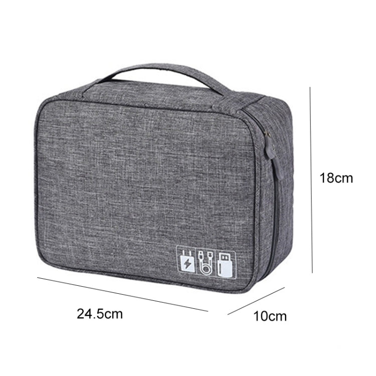 Digital Cable Bag Men Portable Travel Gadgets Pouch Power Cord Charger Headset Organizer(Gray) - Storage Bags by PMC TechLife | Online Shopping South Africa | PMC TechLife