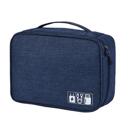 Digital Cable Bag Men Portable Travel Gadgets Pouch Power Cord Charger Headset Organizer(Navy) - Storage Bags by PMC Jewellery | Online Shopping South Africa | PMC Jewellery | Buy Now Pay Later Mobicred