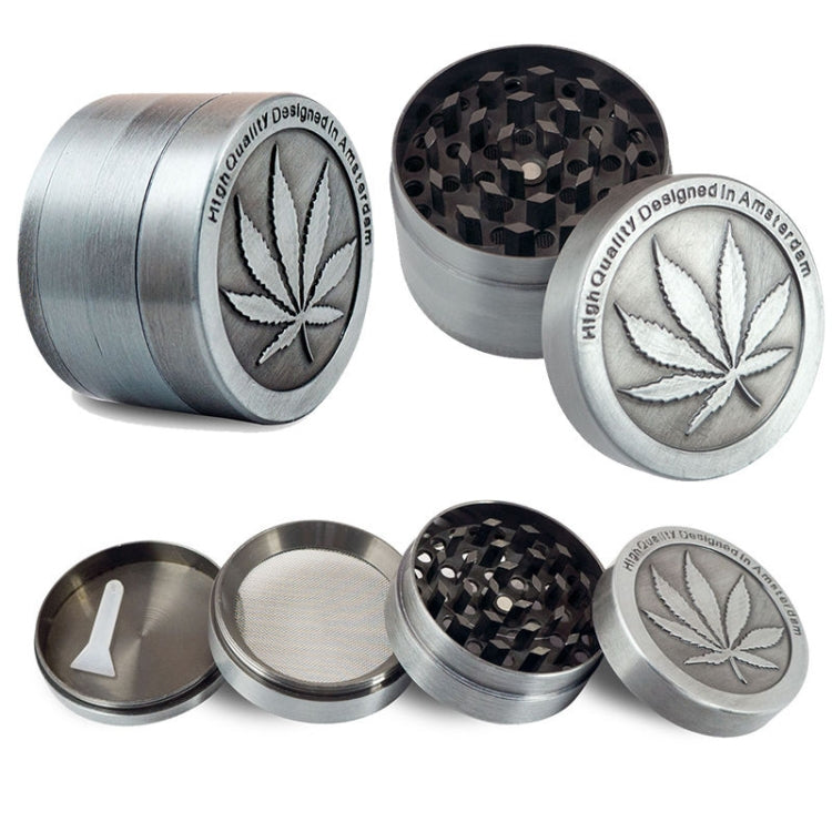 Weed Grinder Metal Stainless Steel Maple leaf Type Herbal Herb Tobacco Grinder, Size:40MM 4 laryers - Cigarette Box & Ashtrays by PMC Jewellery | Online Shopping South Africa | PMC Jewellery