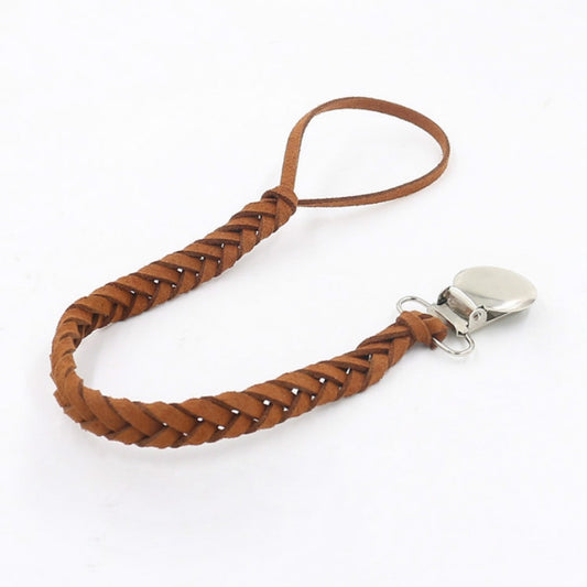 3 PCS Baby Pacifier Chain Leather Woven Anti-off Chain(Brown) - Cups & Silicone Nipple by PMC Jewellery | Online Shopping South Africa | PMC Jewellery