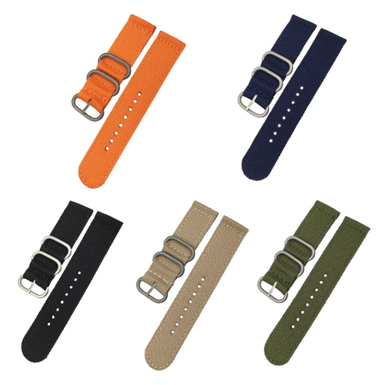 Washable Nylon Canvas Watchband, Band Width:18mm(Dark Blue with Silver Ring Buckle) - 18mm Bands by PMC TechLife | Online Shopping South Africa | PMC TechLife | Buy Now Pay Later Mobicred