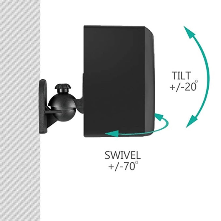 Pair Black Surround Sound Speaker Wall Mount Brackets 45 Degree Rotatable Design TV Wall Mount 8 x 4.5 x 5.8cm - free shipping - PMC TechLife - Order now!