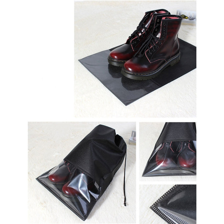 10 PCS Waterproof Shoes Storage Bag Pouch Portable Travel Organizer Drawstring Bag Cover Non-Woven Organizer, Size:32x44cm(Black) - Storage Bags by PMC TechLife | Online Shopping South Africa | PMC TechLife