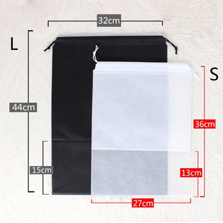 10 PCS Waterproof Shoes Storage Bag Pouch Portable Travel Organizer Drawstring Bag Cover Non-Woven Organizer, Size:32x44cm(Black) - Storage Bags by PMC TechLife | Online Shopping South Africa | PMC TechLife