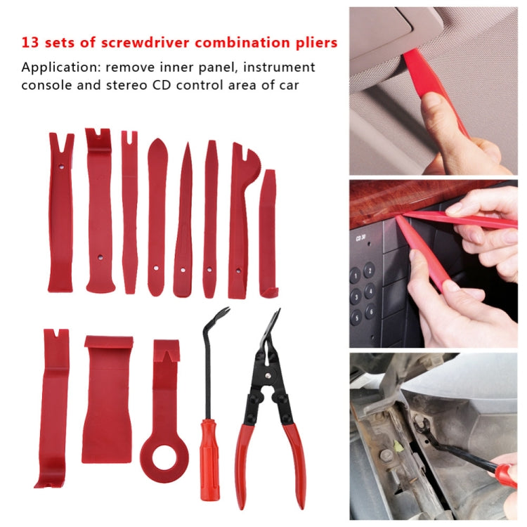 13 PCS Car Audio Disassembly Modification Tool Interior Door Panel Disassembly Screwdriver Installation Soundproof Repair Tool(Red) - Hand Tool Sets by PMC Jewellery | Online Shopping South Africa | PMC Jewellery | Buy Now Pay Later Mobicred