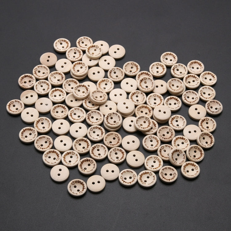 100 PCS English Alphabet Carved Round Wooden Buttons, Size:20mm - Button by PMC Jewellery | Online Shopping South Africa | PMC Jewellery