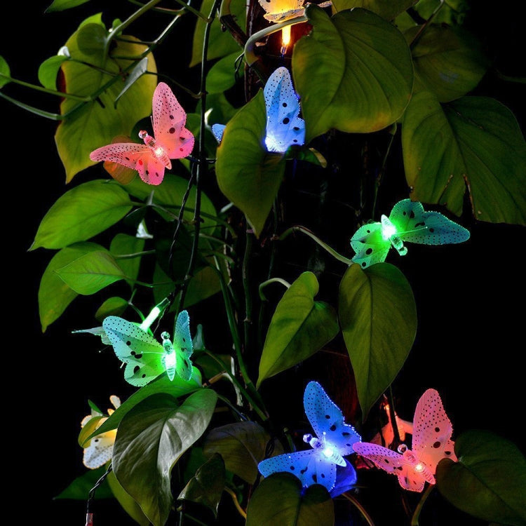 Solar Powered Butterfly Fiber Optic Fairy String Waterproof Christmas Outdoor Garden Holiday Lights, Size:4m 12LEDs - With Solar Panel by PMC Jewellery | Online Shopping South Africa | PMC Jewellery