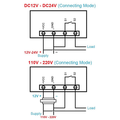 High-precision Microcomputer Intelligent Digital Display Switch Thermostat, Style:12V Power Supply(Red and Blue Display) - Thermostat & Thermometer by PMC Jewellery | Online Shopping South Africa | PMC Jewellery