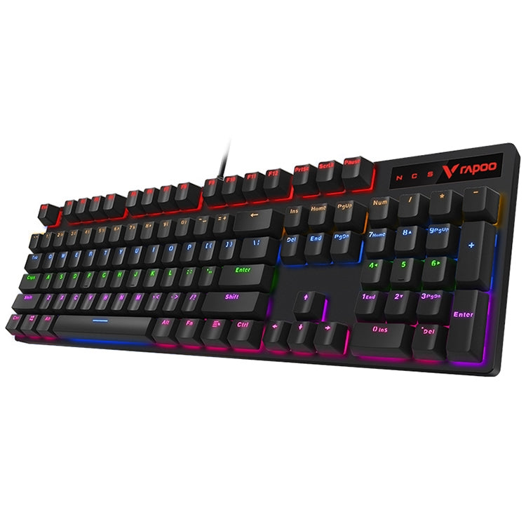 Rapoo V500 PRO Mixed Light 104 Keys Desktop Laptop Computer Game Esports Office Home Typing Wired Mechanical Keyboard(Tea Shaft) - Wired Keyboard by Rapoo | Online Shopping South Africa | PMC Jewellery | Buy Now Pay Later Mobicred