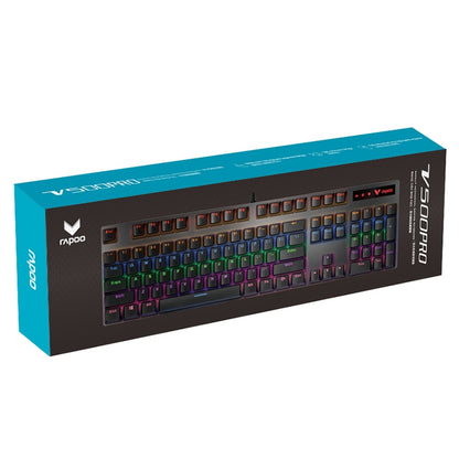 Rapoo V500 PRO Mixed Light 104 Keys Desktop Laptop Computer Game Esports Office Home Typing Wired Mechanical Keyboard(Tea Shaft) - Wired Keyboard by Rapoo | Online Shopping South Africa | PMC Jewellery | Buy Now Pay Later Mobicred