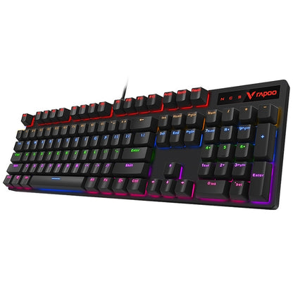 Rapoo V500 PRO Mixed Light 104 Keys Desktop Laptop Computer Game Esports Office Home Typing Wired Mechanical Keyboard(Red Shaft) - Wired Keyboard by Rapoo | Online Shopping South Africa | PMC Jewellery | Buy Now Pay Later Mobicred