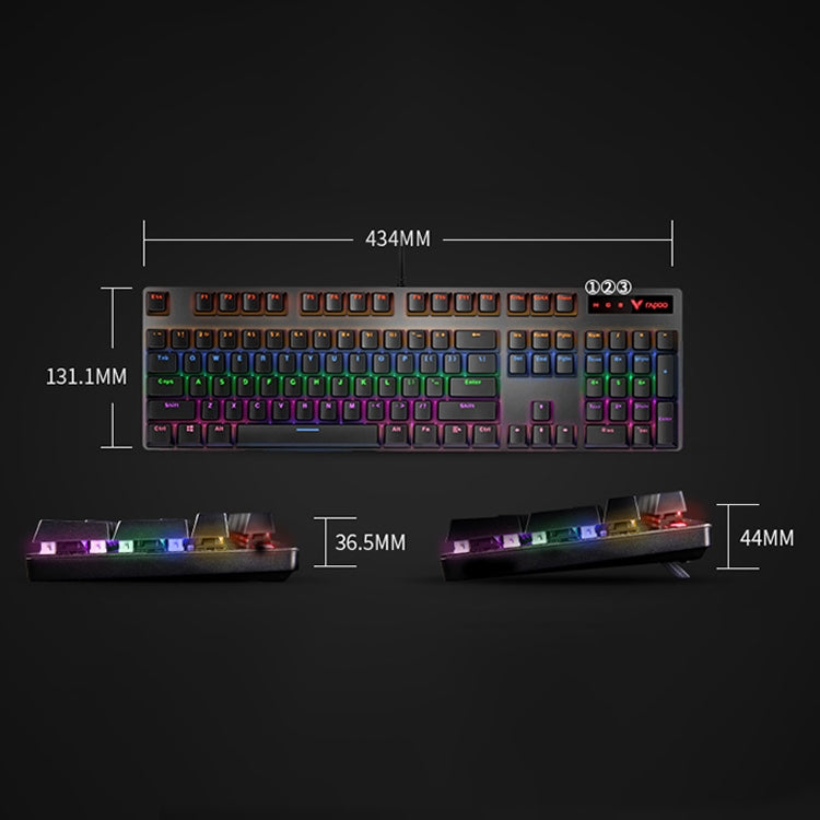 Rapoo V500 PRO Mixed Light 104 Keys Desktop Laptop Computer Game Esports Office Home Typing Wired Mechanical Keyboard(Red Shaft) - free shipping - PMC Jewellery - Order now!
