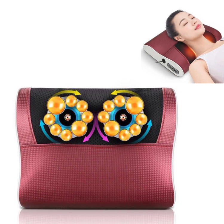 Cervical Spine Massage Pillow Neck Waist Back Multifunctional Electric Massage Cushion, Plug Type:UK Plug(Red White) - free shipping - PMC TechLife - Order now!