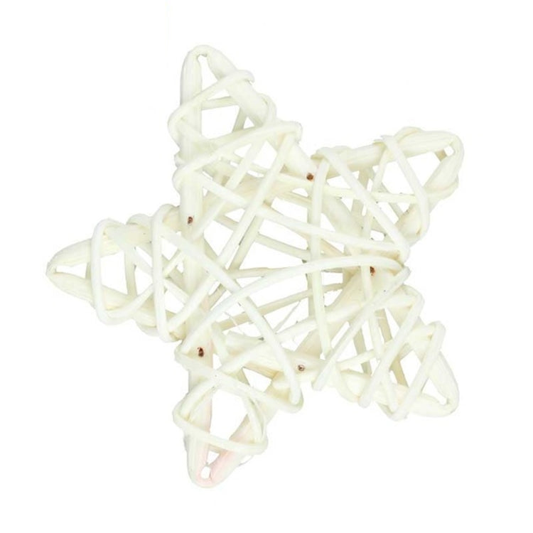 10 PCS 6cm Artificial Straw Ball DIY Decoration Rattan Stars Christmas Decor Home Ornament Supplies(White) - Ornaments by PMC Jewellery | Online Shopping South Africa | PMC Jewellery