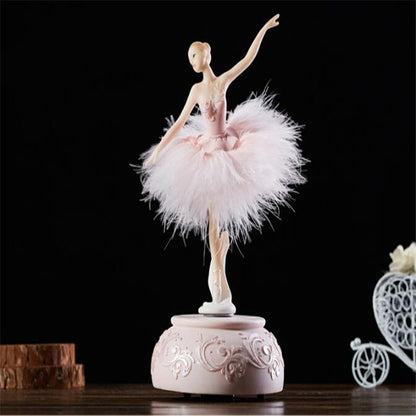 Elegant Refined Ballerina Dance Carousel Music Box Barbie Feather Music Box(Pink) - Music Box by PMC Jewellery | Online Shopping South Africa | PMC Jewellery