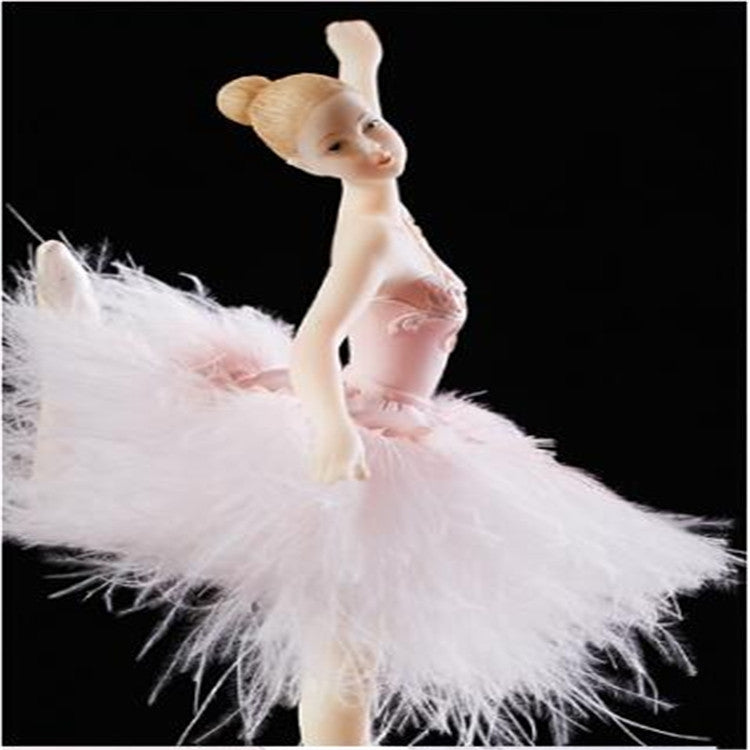 Elegant Refined Ballerina Dance Carousel Music Box Barbie Feather Music Box(Pink) - Music Box by PMC Jewellery | Online Shopping South Africa | PMC Jewellery