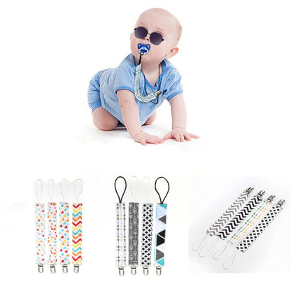 4 PCS/Set   Baby Pacifier Chain Clip Cotton Double Printed Pacifier Chain(Cross Arrow) - Cups & Silicone Nipple by PMC Jewellery | Online Shopping South Africa | PMC Jewellery