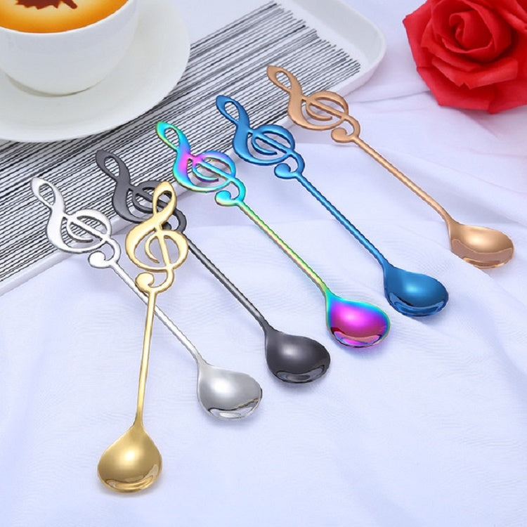 Creative Musical Note Spoon Coffee Stirring Scoop Stainless Steel Titanium Music Bar Spoon Gift Spoon(Black) - free shipping - PMC TechLife - Order now!