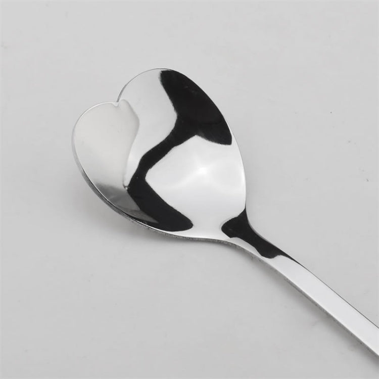 2 PCS Stainless Steel Spoon Portable Metal Coffee Teaspoon Creative Love Heart Shaped Wedding Party Gift Dinnerware, Color:Gold Single Hole Love - free shipping - PMC TechLife - Order now!