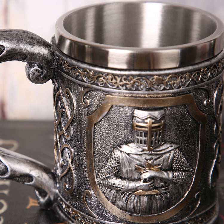3D Viking Skull Coffee Beer Mug Skull Mug Beer Wine Drink Gift Stainless Steel Knight Decorative Cup for Men Mug - free shipping - PMC TechLife - Order now!