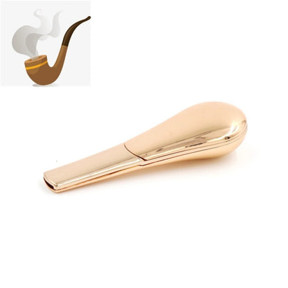 Soup Spoon Aluminum Alloy Sliding Cover Filter Metal Pipe Magnet Metal Pipe(Rose Gold) - Cigarette Box & Ashtrays by PMC Jewellery | Online Shopping South Africa | PMC Jewellery
