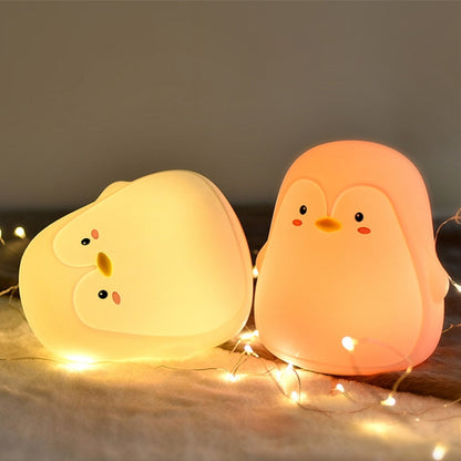 Penguin Silicone Pat Night Light Children Bedside Atmosphere Lamp(White) - Night Lights by PMC Jewellery | Online Shopping South Africa | PMC Jewellery