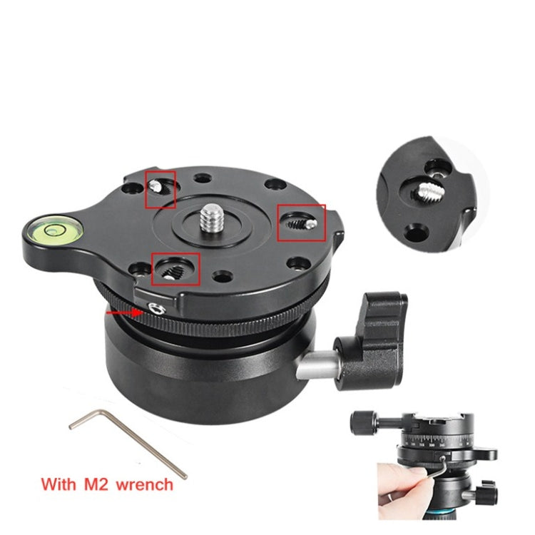 BEXIN DY-60N 1/4 inch Thread Dome Professional Tripod Leveling 360 Degree Panorama Head Base with Bubble Level & 3/8 inch Screw Adapter - Tripod Heads by BEXIN | Online Shopping South Africa | PMC TechLife | Buy Now Pay Later Mobicred