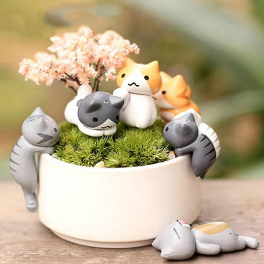 2 Sets Fleshy Flower Pot Moss Micro Landscape Doll Cute Cat Decoration Doll Cake DIY Assembly Ornaments - Yard & Garden Decor by PMC Jewellery | Online Shopping South Africa | PMC Jewellery