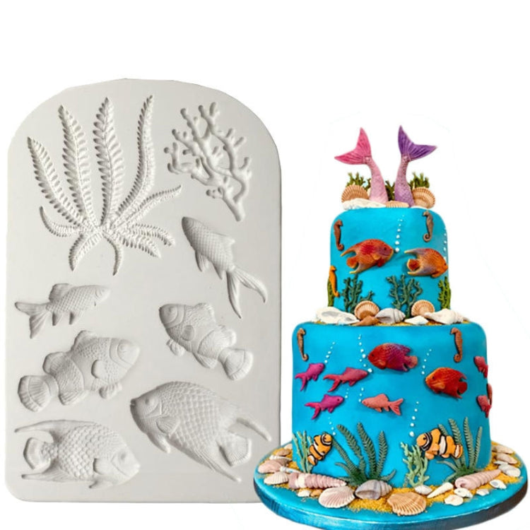 2 PCS Fondant Chocolate Dry Pes Fish Model Marine Animal Silicone Mould(Gray 50-1138) - Food Molds by PMC Jewellery | Online Shopping South Africa | PMC Jewellery