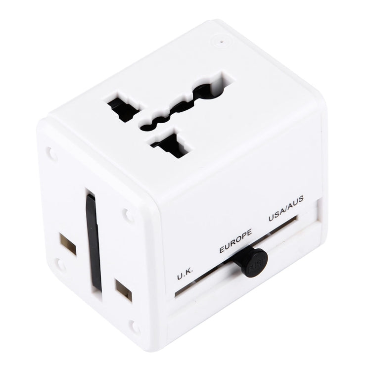 World-Wide Universal Travel Concealable Plugs Adapter with & Built-in Dual USB Ports Charger for US, UK, AU, EU(White) - Plug Adaptor by PMC TechLife | Online Shopping South Africa | PMC TechLife | Buy Now Pay Later Mobicred