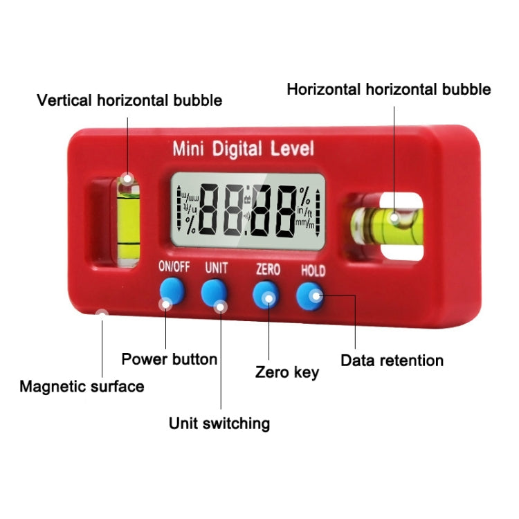 100mm Mini Electronic Digital Strong Magnetism Spirit Level Angle Board - Measuring Tools by PMC Jewellery | Online Shopping South Africa | PMC Jewellery