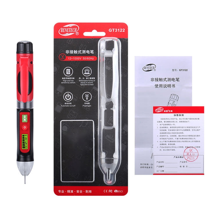 BENETECH GT3122 Non-contact Tester Pen Meter Digital AC/DC Voltage Detectors - Current & Voltage Tester by BENETECH | Online Shopping South Africa | PMC Jewellery