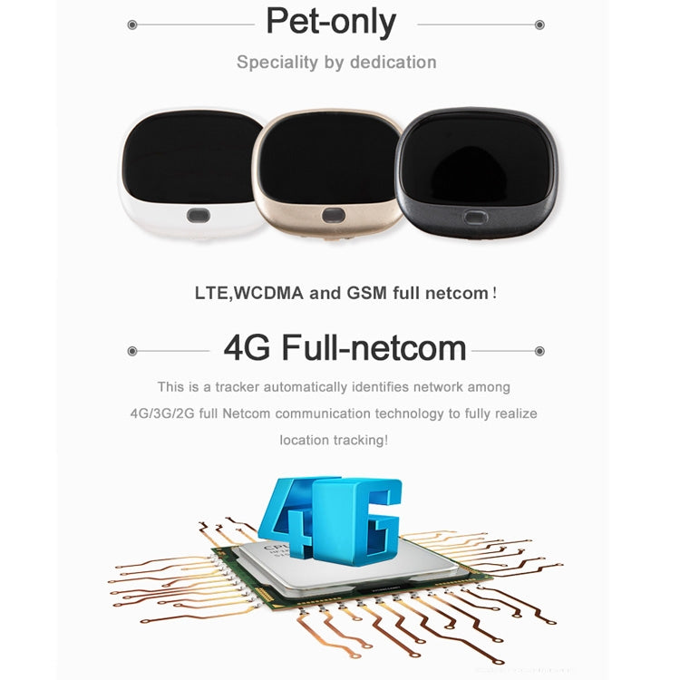 RF-V43 A Style IP67 Waterproof GPS + LBS + WiFi Pet Locator Pet Collar Tracking Device For Asia/Europe/Africa/Australia(White) - Pet Tracker by PMC TechLife | Online Shopping South Africa | PMC TechLife | Buy Now Pay Later Mobicred