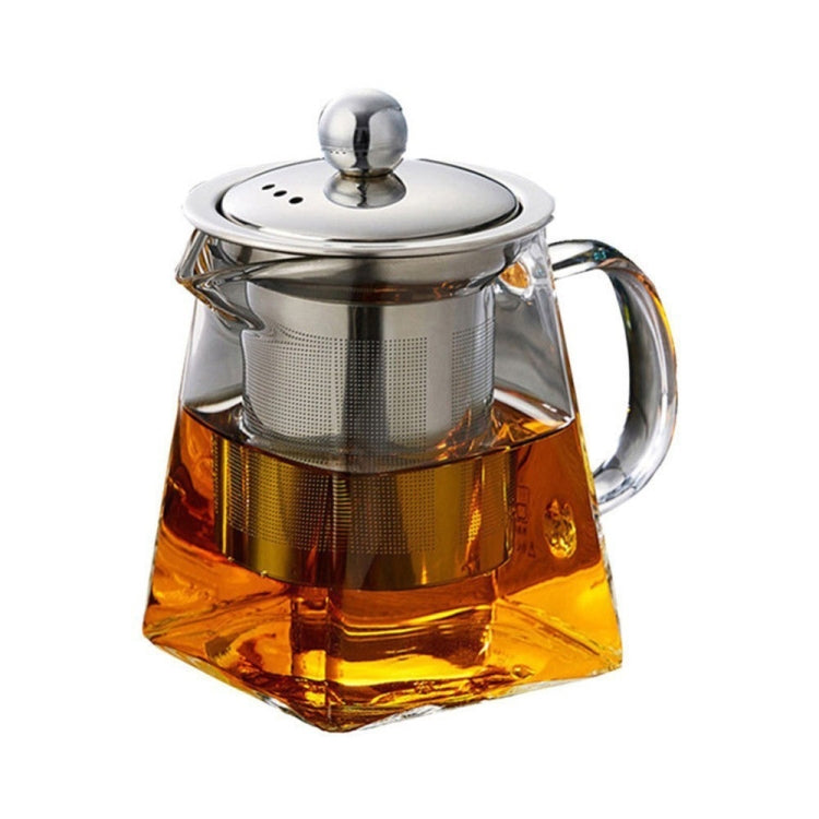 Stainless Steel Clear Heat Resistant Glass Filter Tea Pot, Capacity: 550ml - Teapots by PMC Jewellery | Online Shopping South Africa | PMC Jewellery