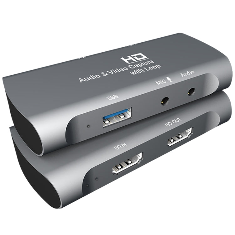 Z27 HDM Female + Mic to HDM Female USB 2.0 Video Audio Capture Box(Dark Gray) - Video Capture Solutions by PMC Jewellery | Online Shopping South Africa | PMC Jewellery | Buy Now Pay Later Mobicred