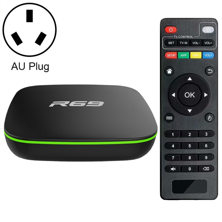 R69 1080P HD Smart TV BOX Android 4.4 Media Player with Remote Control, Quad Core Allwinner H3, RAM: 1GB, ROM: 8GB, 2.4G WiFi, LAN, AU Plug - Allwinner H3 by PMC TechLife | Online Shopping South Africa | PMC TechLife | Buy Now Pay Later Mobicred