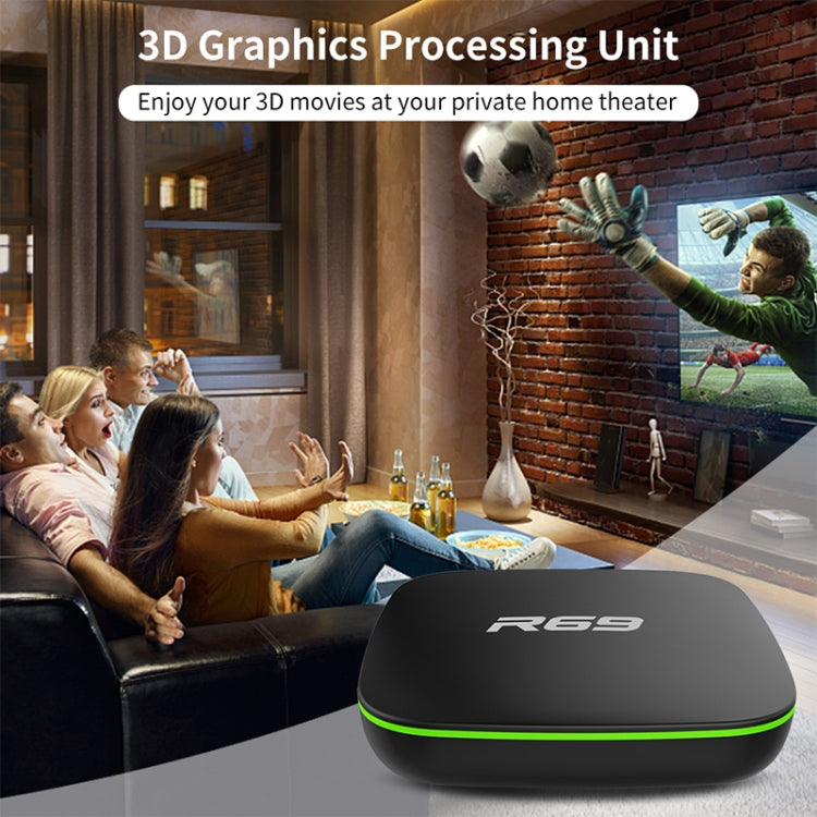 R69 1080P HD Smart TV BOX Android 4.4 Media Player with Remote Control, Quad Core Allwinner H3, RAM: 1GB, ROM: 8GB, 2.4G WiFi, LAN, UK Plug - Allwinner H3 by PMC TechLife | Online Shopping South Africa | PMC TechLife | Buy Now Pay Later Mobicred