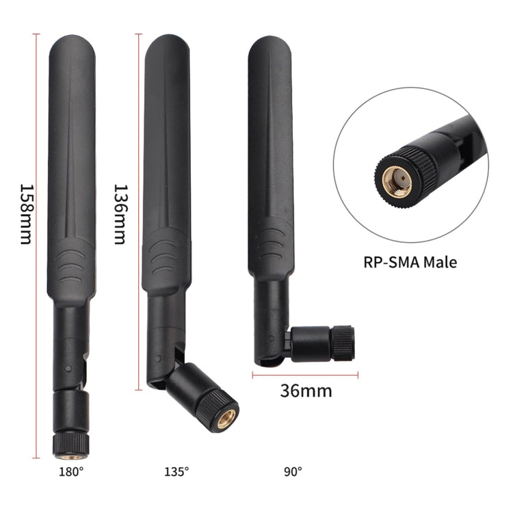 2 x 6dBi 2.4GHz 5GHz Dual Band WiFi RP-SMA Male Antenna + 2 x 35CM RP-SMA IPEX MHF4 Pigtail Cable for M.2 NGFF WiFi WLAN Card (Black) - DVB-T & Simulation Antenna by PMc TechLife | Online Shopping South Africa | PMc TechLife | Buy Now Pay Later Mobicred