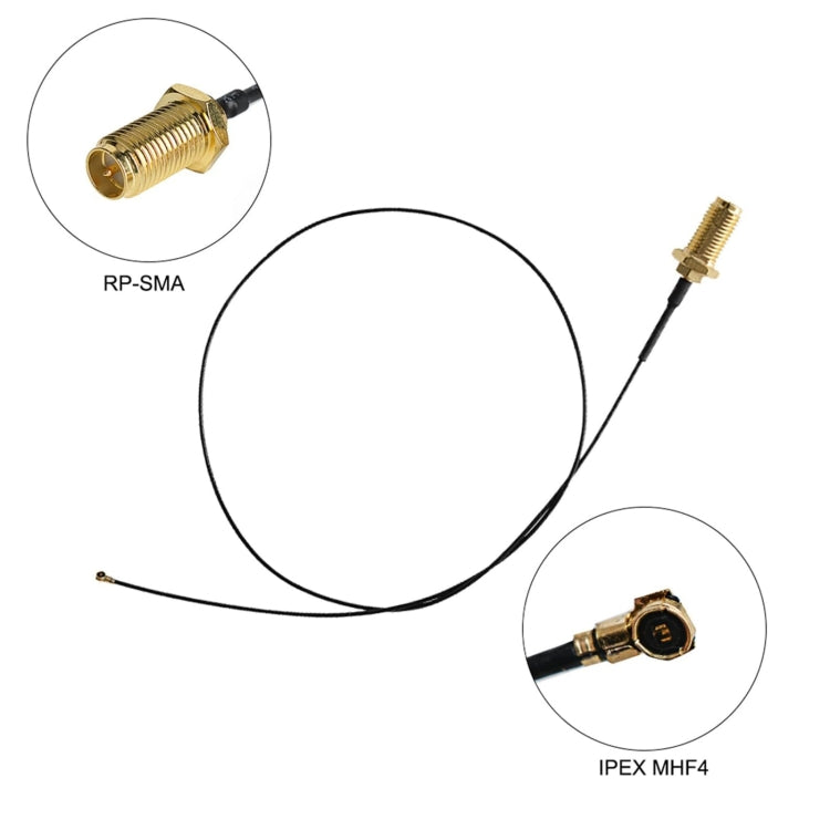 2 x 6dBi 2.4GHz 5GHz Dual Band WiFi RP-SMA Male Antenna + 2 x 35CM RP-SMA IPEX MHF4 Pigtail Cable for M.2 NGFF WiFi WLAN Card (Black) - DVB-T & Simulation Antenna by PMc TechLife | Online Shopping South Africa | PMc TechLife | Buy Now Pay Later Mobicred