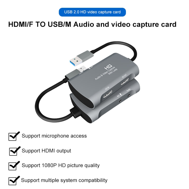 Z30 HDMI Female + Mic to HDMI Female + Audio + USB 2.0 Video Capture Box - Video Capture Solutions by PMC Jewellery | Online Shopping South Africa | PMC Jewellery | Buy Now Pay Later Mobicred