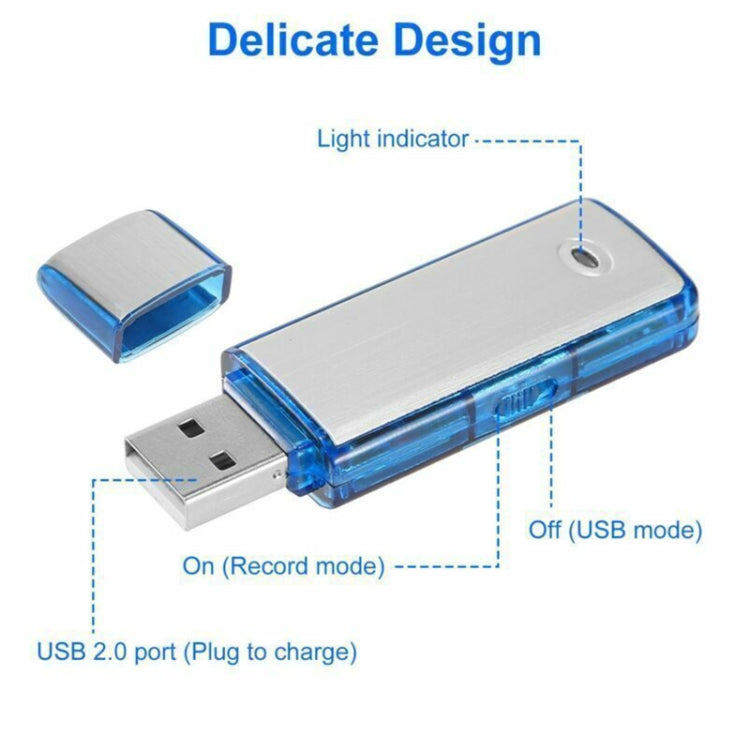 SK858 8GB Rechargeable Portable U-Disk Meeting Voice Recorder (Blue) - U-Disk Recorder by PMC Jewellery | Online Shopping South Africa | PMC Jewellery | Buy Now Pay Later Mobicred