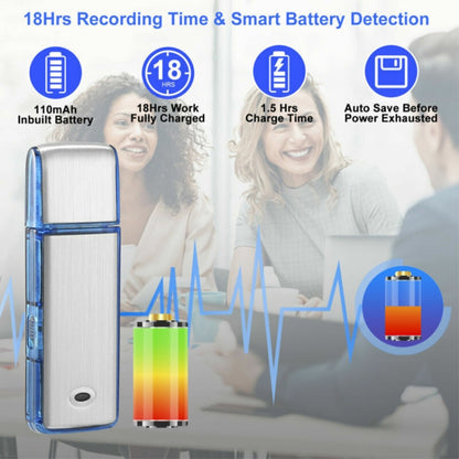 SK858 8GB Rechargeable Portable U-Disk Meeting Voice Recorder (Blue) - U-Disk Recorder by PMC Jewellery | Online Shopping South Africa | PMC Jewellery | Buy Now Pay Later Mobicred