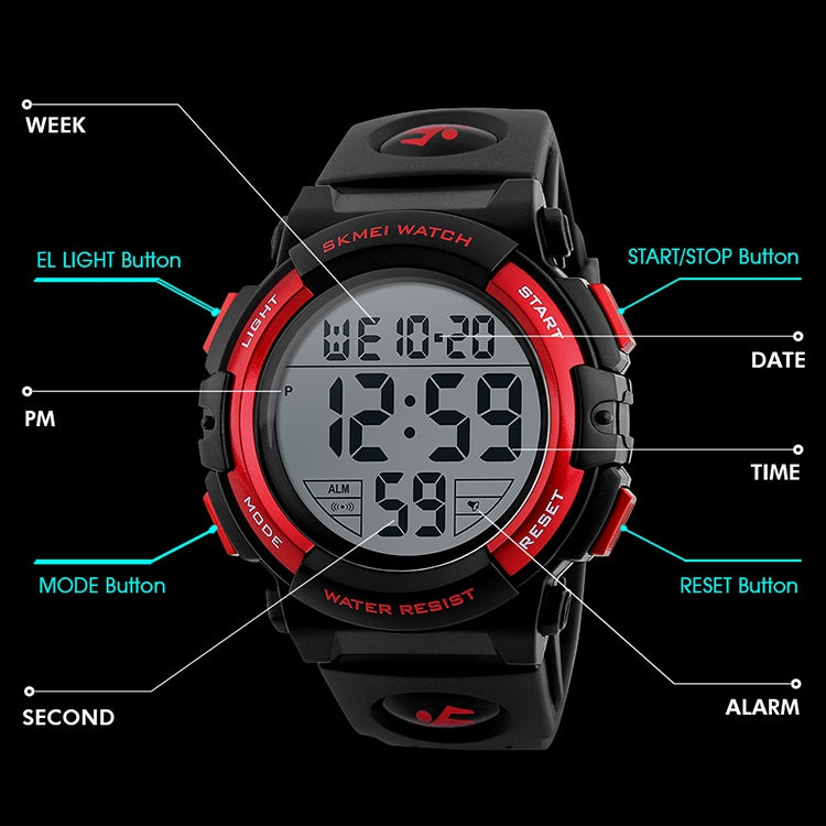 SKMEI 1258 Multifunctional Outdoor Sports Noctilucent Waterproof Wrist Watch, Size: S(Blue) - free shipping - PMC TechLife - Order now!