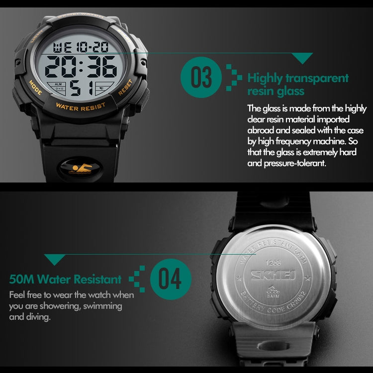 SKMEI 1258 Multifunctional Outdoor Sports Noctilucent Waterproof Wrist Watch, Size: S(Blue) - free shipping - PMC TechLife - Order now!