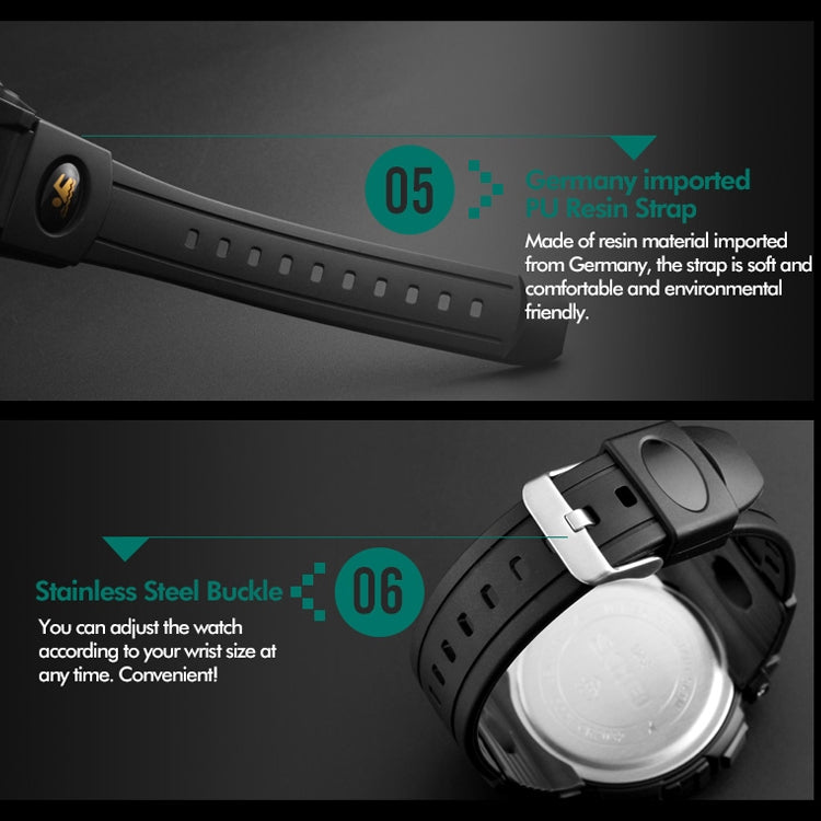SKMEI 1258 Multifunctional Outdoor Sports Noctilucent Waterproof Wrist Watch, Size: S(Blue) - free shipping - PMC TechLife - Order now!