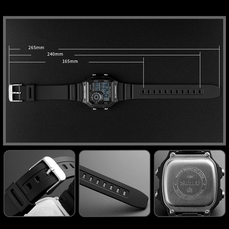 SKMEI 1299 Multifunctional Outdoor Sports Noctilucent Waterproof Digital Display Wrist Watch (Blue) - free shipping - PMC TechLife - Order now!
